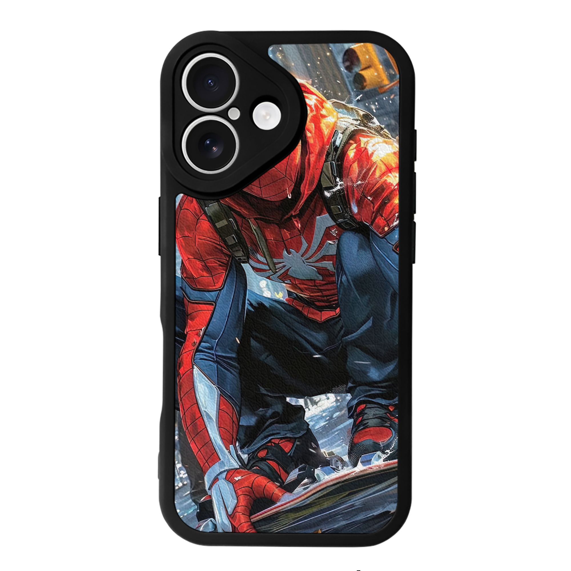 Spider Man スパイダーマン 【iPhone 16シリーズ対応】シリコンスマホケース（レザー調） 材質：シリコン